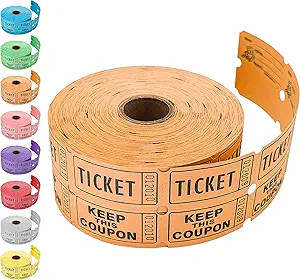 1000 Tacticai Orange Raffle Tickets (8 Colors Available) for Events, Entry, Class Reward, Fundrai... | Amazon (US)