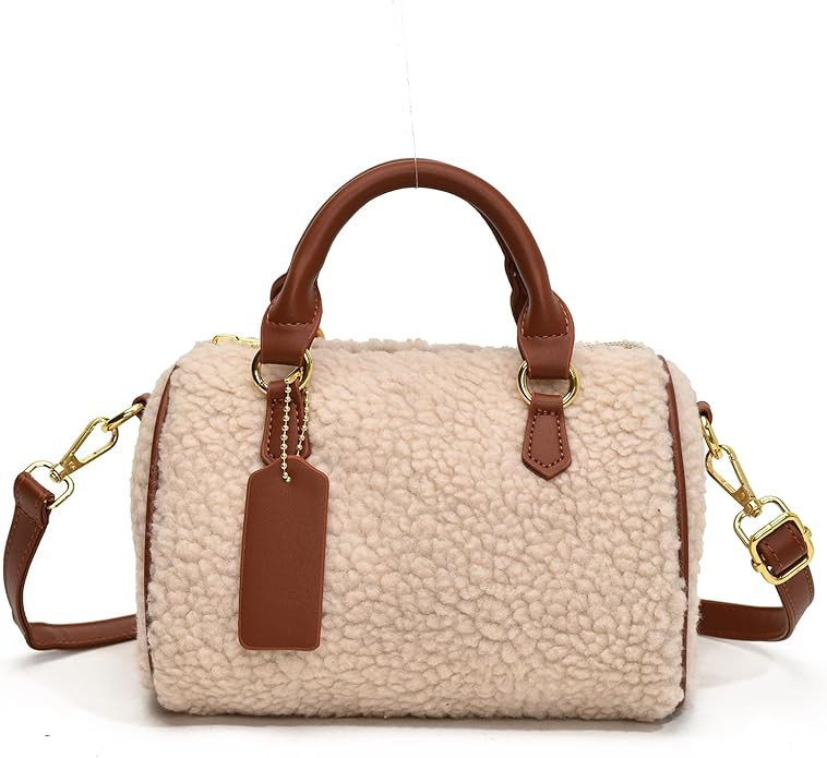 Fuzzy Purses for Women Cute Lambswool Furry Tote Bag Faux Fur Purse Top-Handle Fluffy Crossbody H... | Amazon (US)