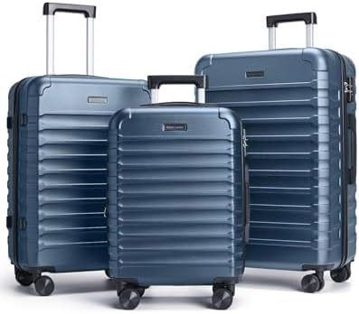 LIGHT FLIGHT Luggage Sets, 3 Piece Durable Suitcase Set with Spinner Wheels, 3 Pcs Hard Shell Lig... | Amazon (US)
