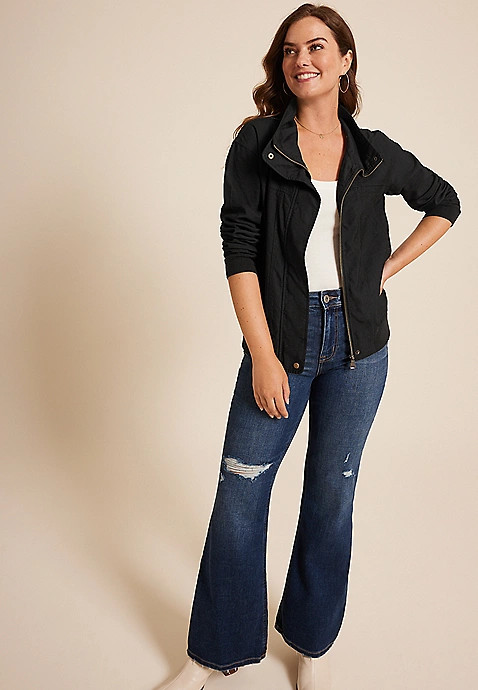 Twill Bomber Jacket | Maurices