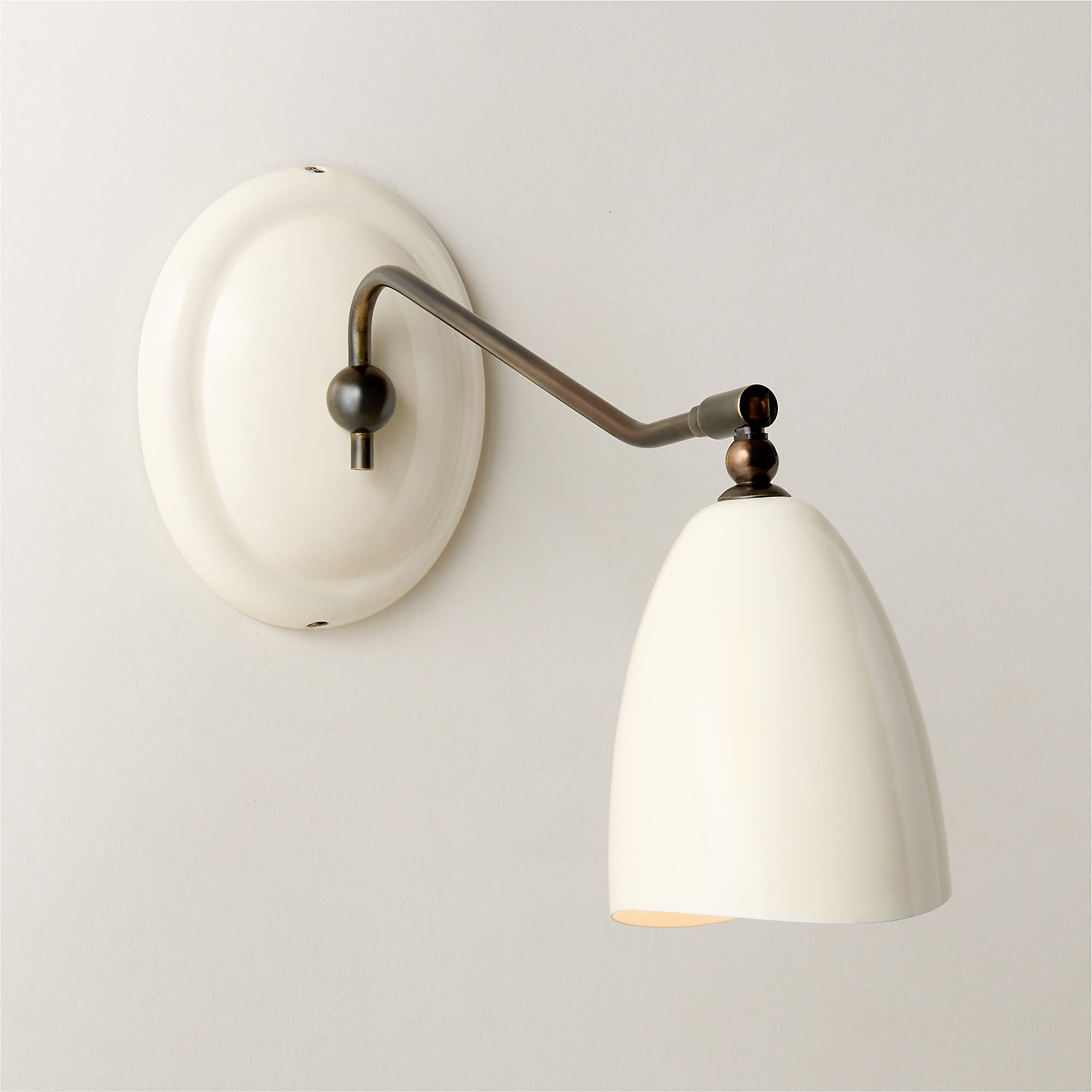 Forna White Enamel Wall Sconce | CB2 | CB2