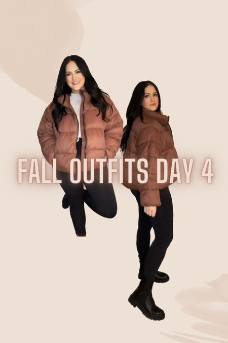 Day 4/15 of fall Pinterest inspired outfits! Wearing size XL in jacket & leggings 💗

#LTKcurves #LTKunder50 #LTKunder100