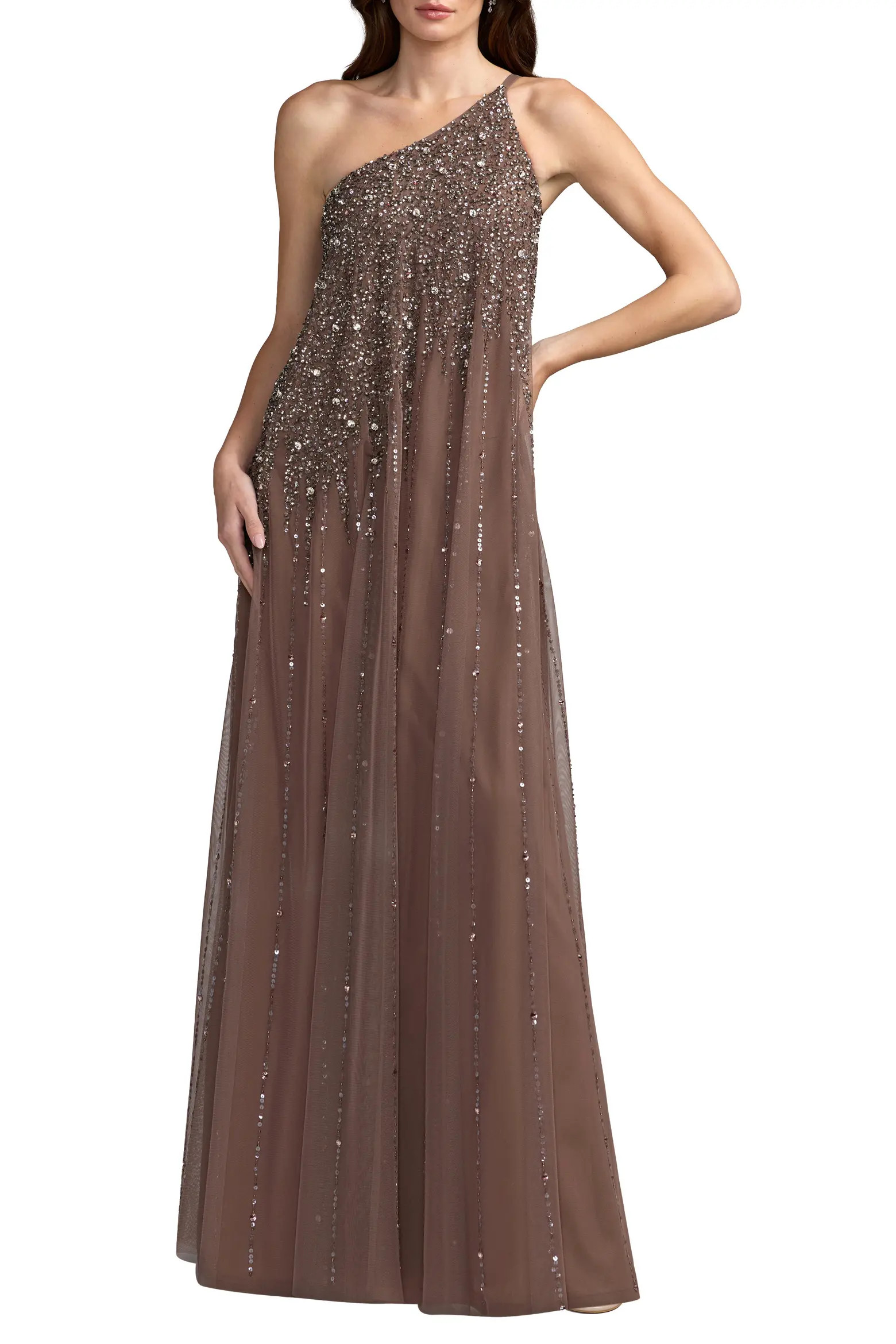 Mac Duggal One Shoulder Embellished Trapeze A Line Gown (Women) | Nordstrom | Nordstrom