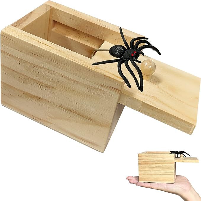 Jishi Spider Box Prank Toy Funny Gag Gift Box Wooden Surprise Present Box for Money Cash Small Gi... | Amazon (US)