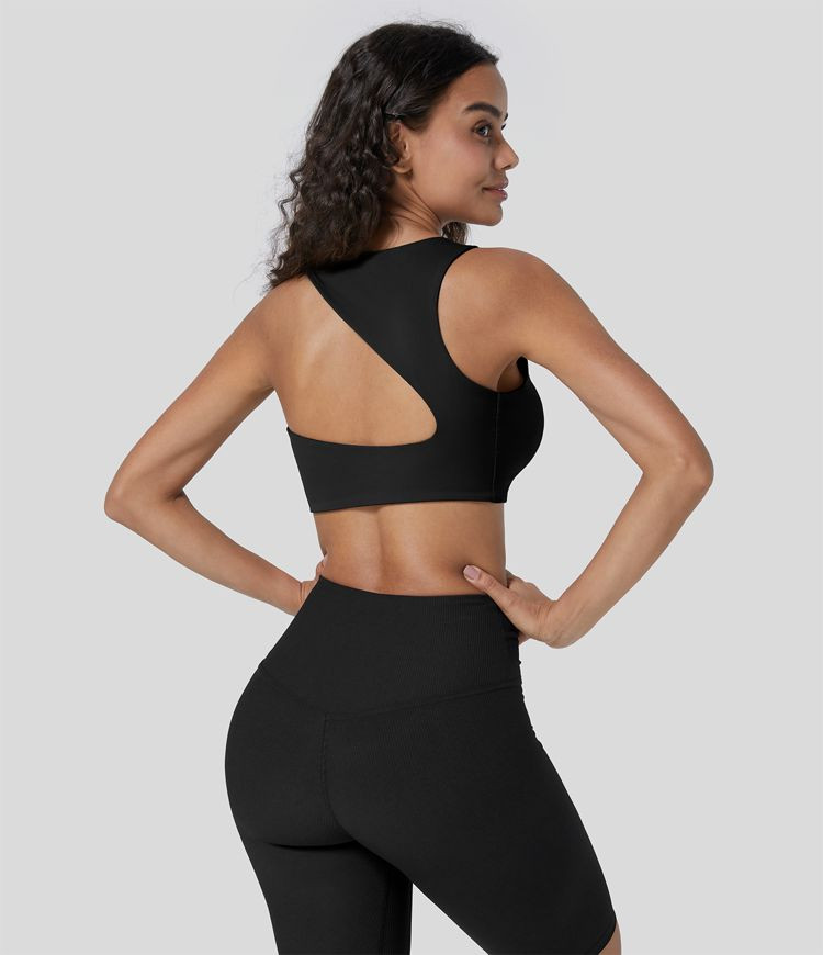 Softlyzero™ Low Support  Asymmetric Backless Yoga Sports Bra | HALARA