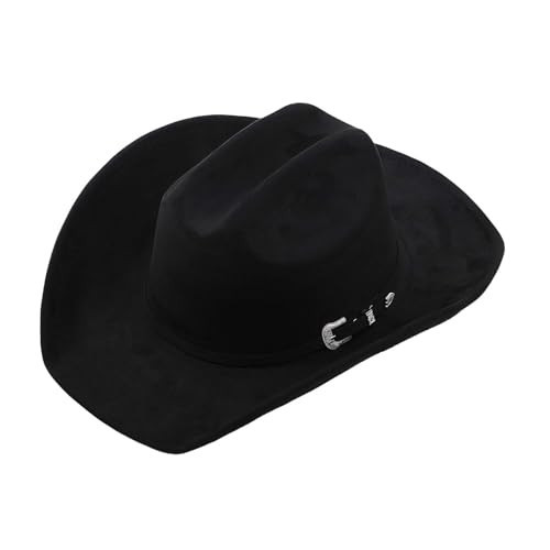Kalerona Black Cowboy Hat - Shapeable Felt Cowboy Hat with Wide Brim and Cattleman Western Style - Perfect for Cowgirl Rodeo, Parties and Gifting | Amazon (US)