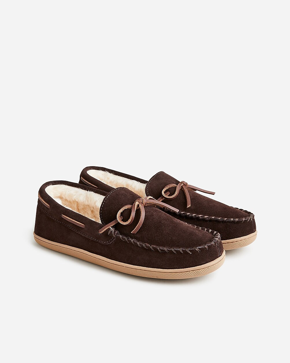 Sherpa-lined suede slippers | J. Crew US