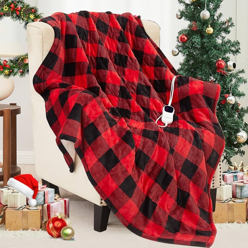 Amazon.com: HomeMate Electric Blanket Heated Throw - 50“x60“ Ultra Soft Cozy Flannel Heating ... | Amazon (US)