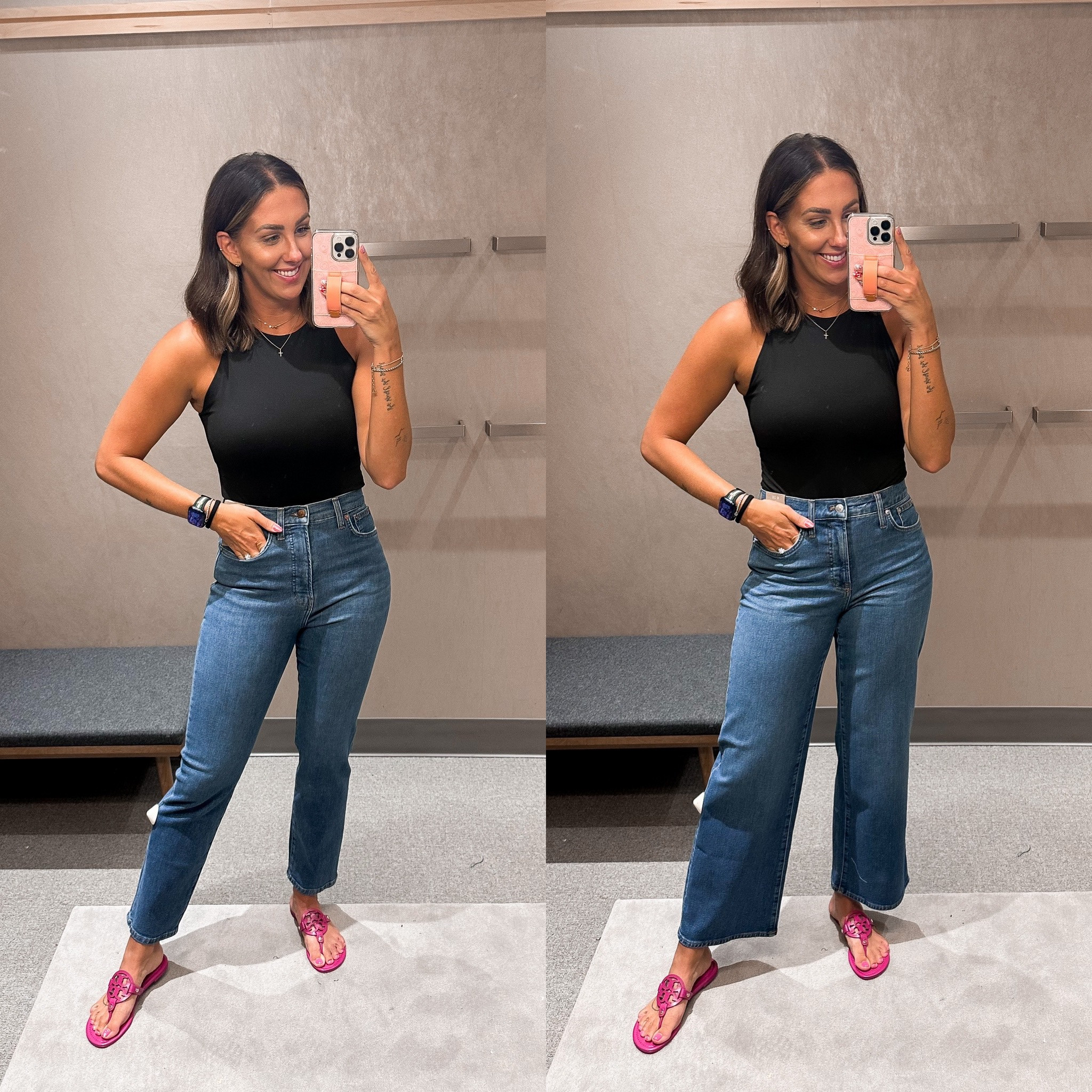 One of my top picks for denim! I sized down to a 27 in the straight and wearing a 28 in the wide leg but needed a 27! The Straight are one of my top picks for denim! 

#LTKsalealert #LTKxNSale #LTKstyletip