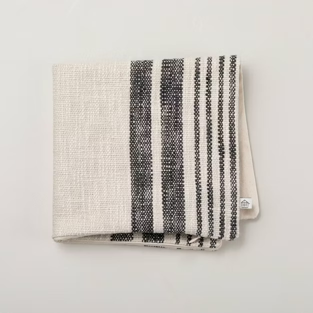 18" x 18" Border Stripe Square Pillow Cover Dark Gray/Beige - Hearth & Hand™ wi... | Target