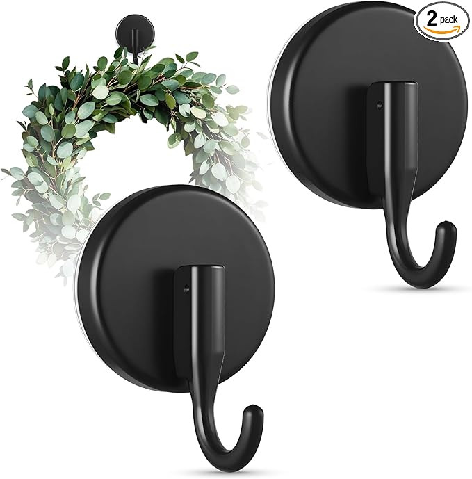 OUTXE Suction Cup Wreath Hanger, Upgraded Reef Hook for Front Door/Glass Window/Over Door, Christ... | Amazon (US)