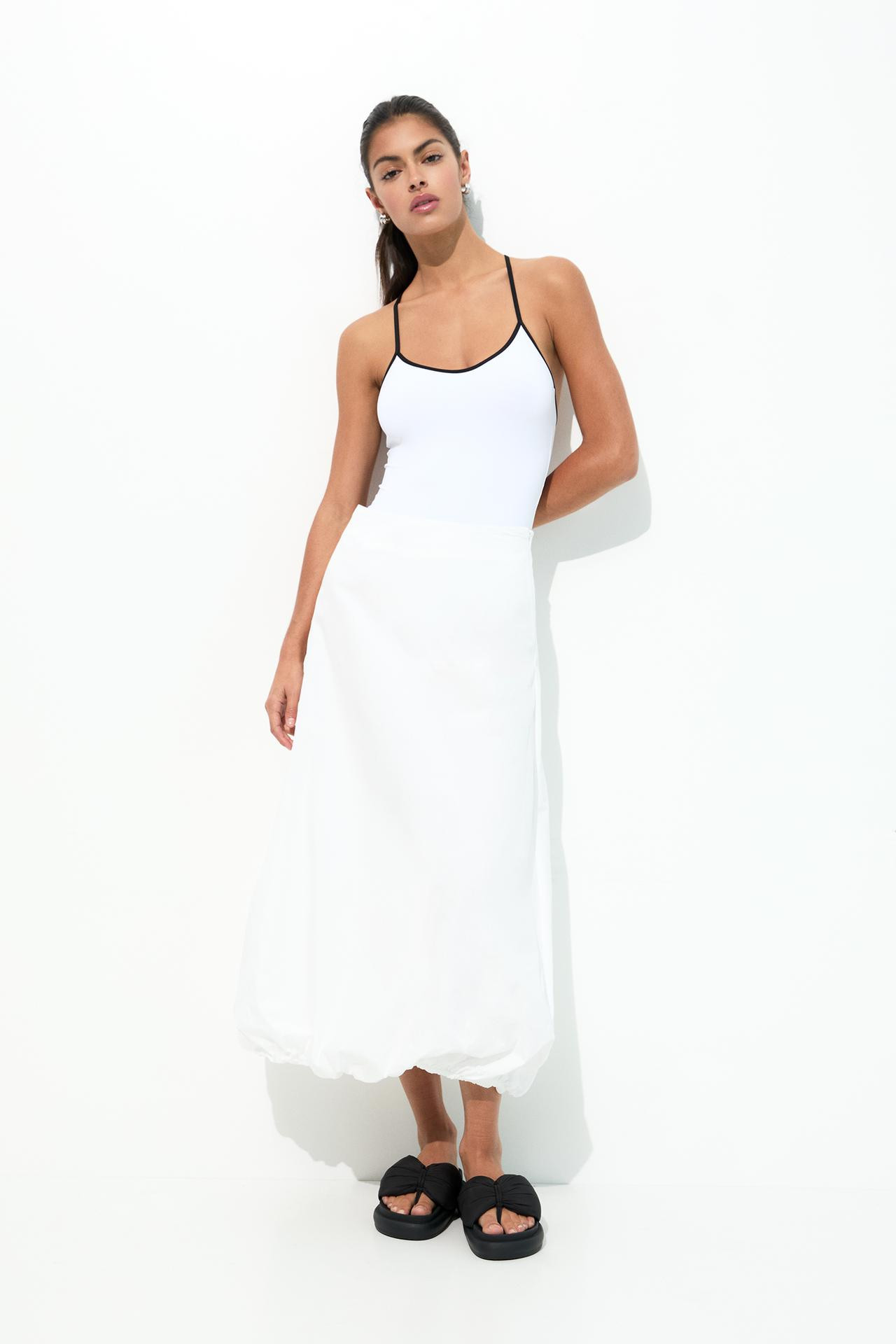 Strappy bodysuit with contrast trims | PULL and BEAR UK