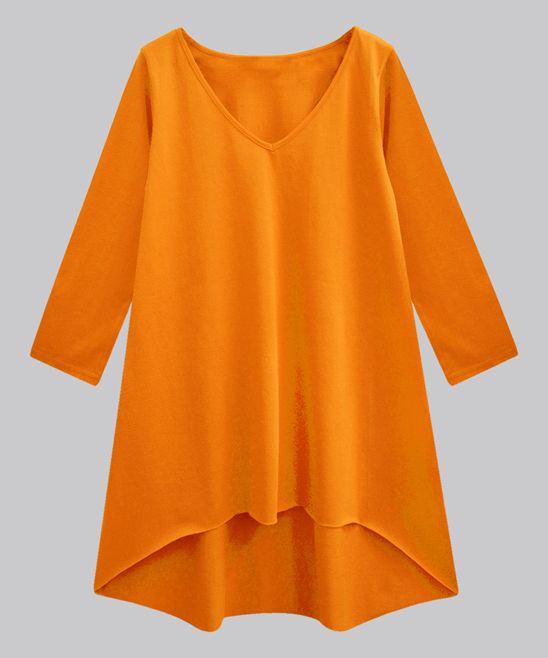 A.T.U.N. Women's Tunics Orange - Orange Hi-Low Tunic - Women | Zulily