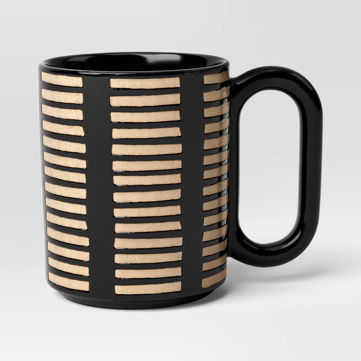 16oz Stoneware Broken Blinds Print Mug Black - Room Essentials™ | Target