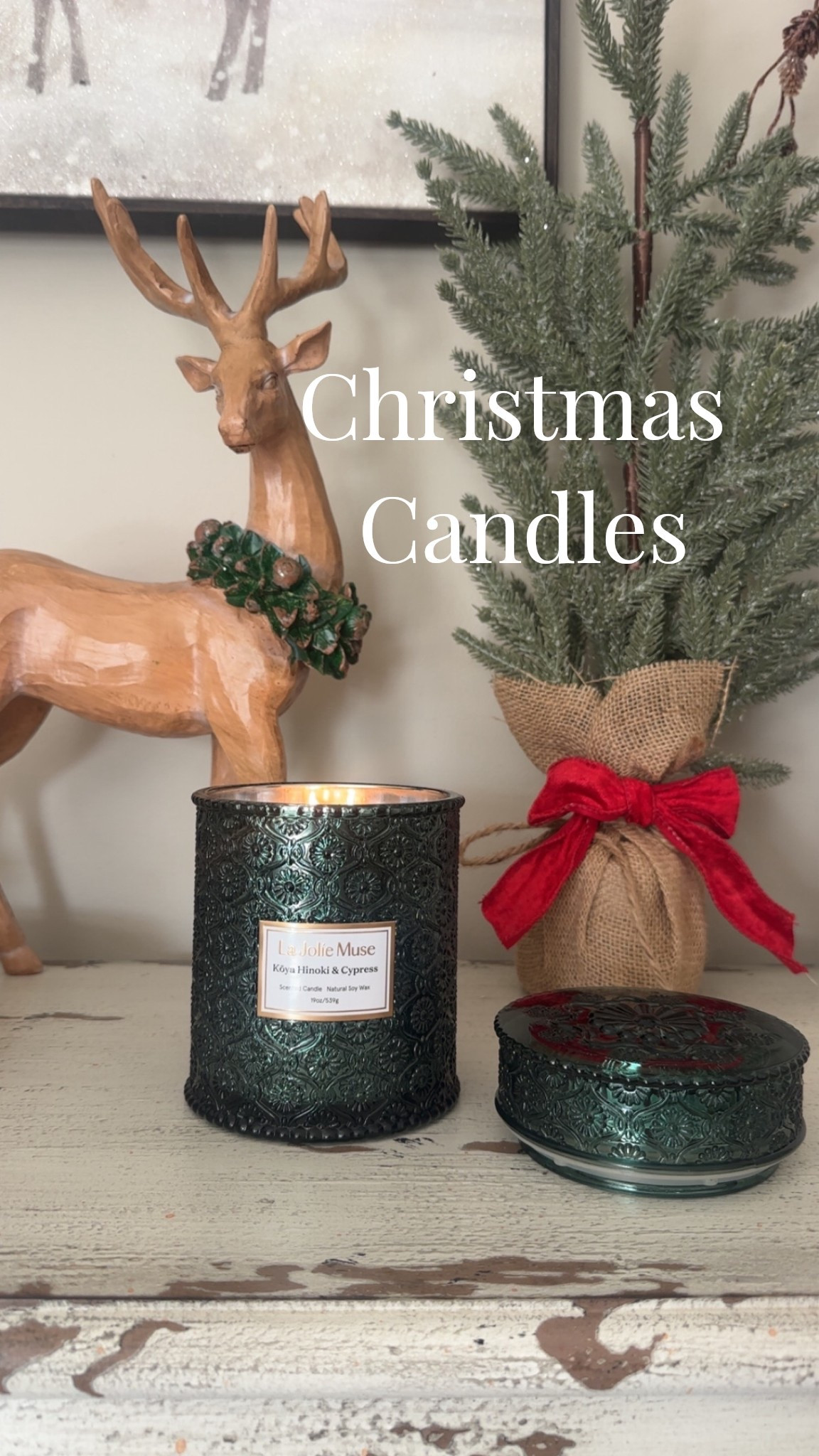 LA JOLIE MUSE Christmas Candle | Kōya Hinoki & Cypress | Pine, Hinoki & Cedarwood | 19 oz Wooden Wick Soy Candle | 90-Hour Burn | Cozy Winter & Christmas Gift

#LTKHome #LTKGiftGuide #LTKHoliday