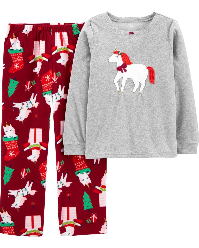 2-Piece Unicorn Christmas Fleece PJs | Carter's