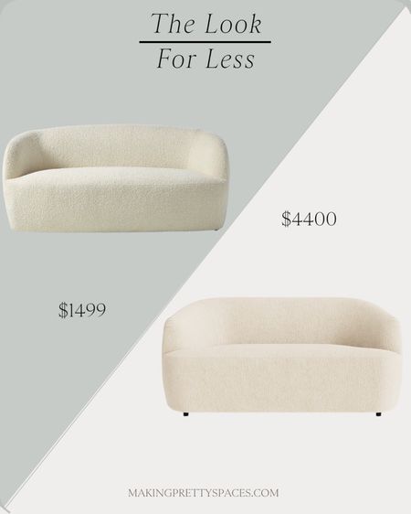 Shop todays look for less! 
Sofa, curved sofa, Boucle sofa, McGee & Co, CB2

#LTKsalealert #LTKstyletip #LTKhome