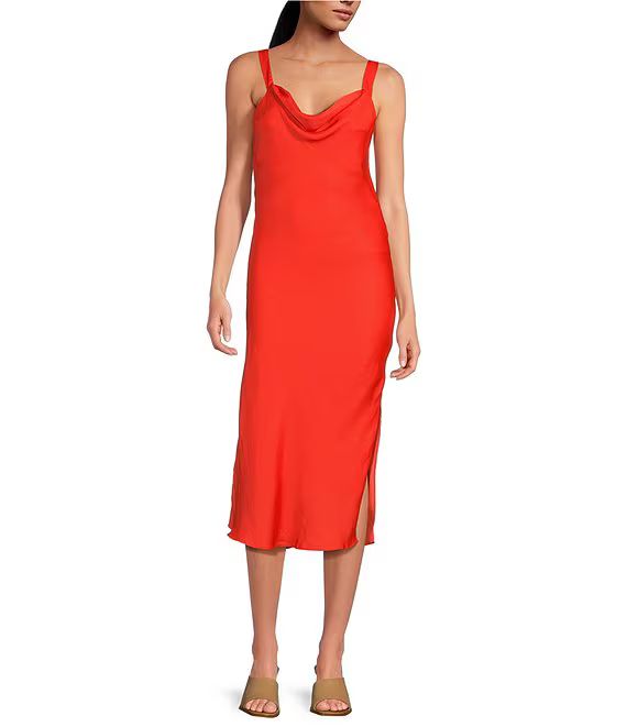 Cowl Neck Sleeveless Midi Dress | Dillard's