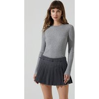 ASTR the Label | Reece Ribbed Long Sleeve Sweater in Heather grey | Size L | ASTR The Label (US)