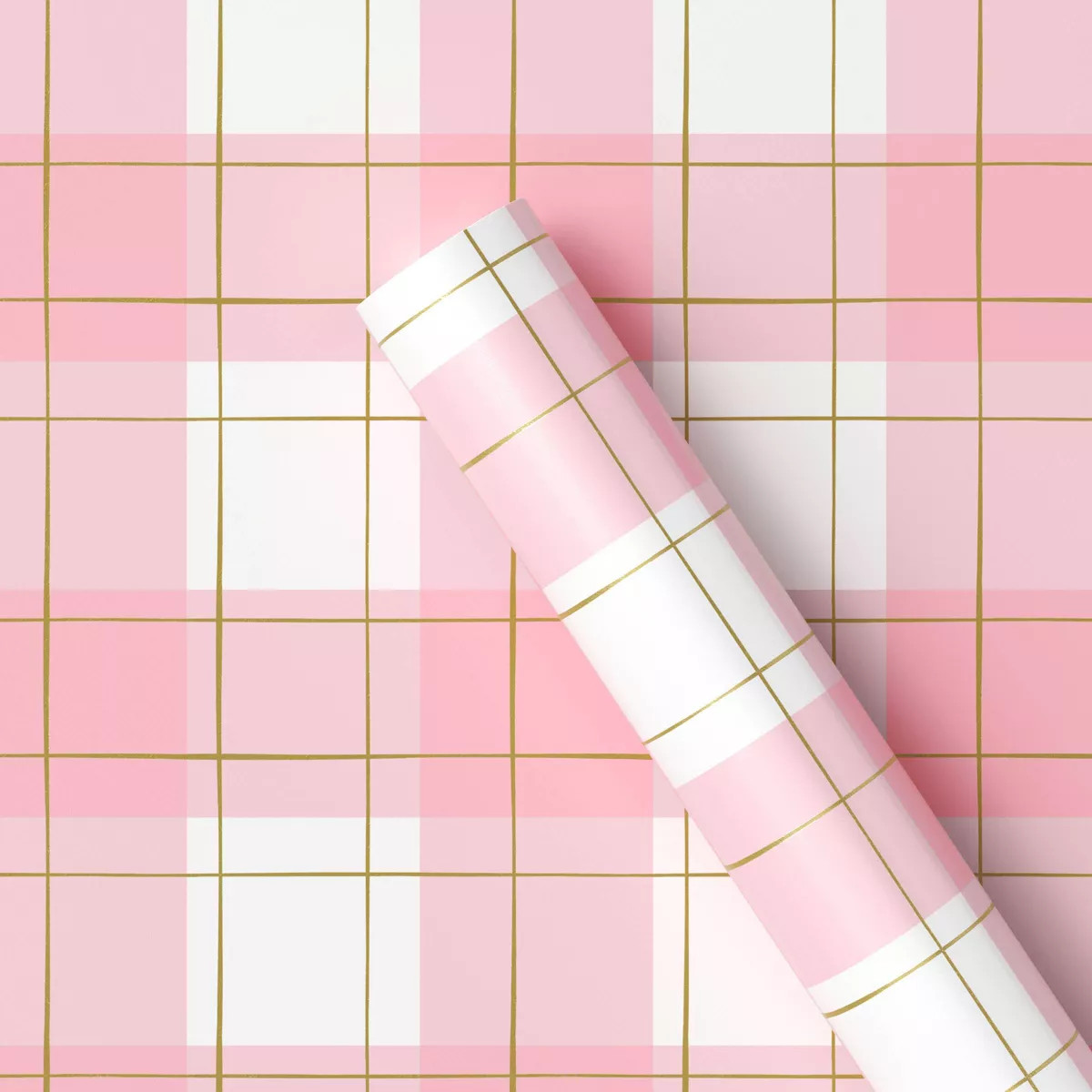 25 sq ft Plaid Christmas Gift Wrap Pink - Wondershop™ | Target