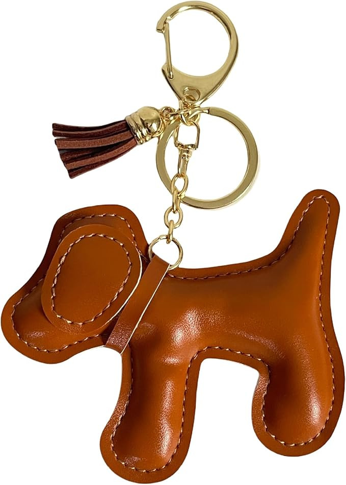 QTMY Cute Leather Puppy Keychain Keyring for Women,Purse Bag Charms for Handbags Backpack,569 | Amazon (US)
