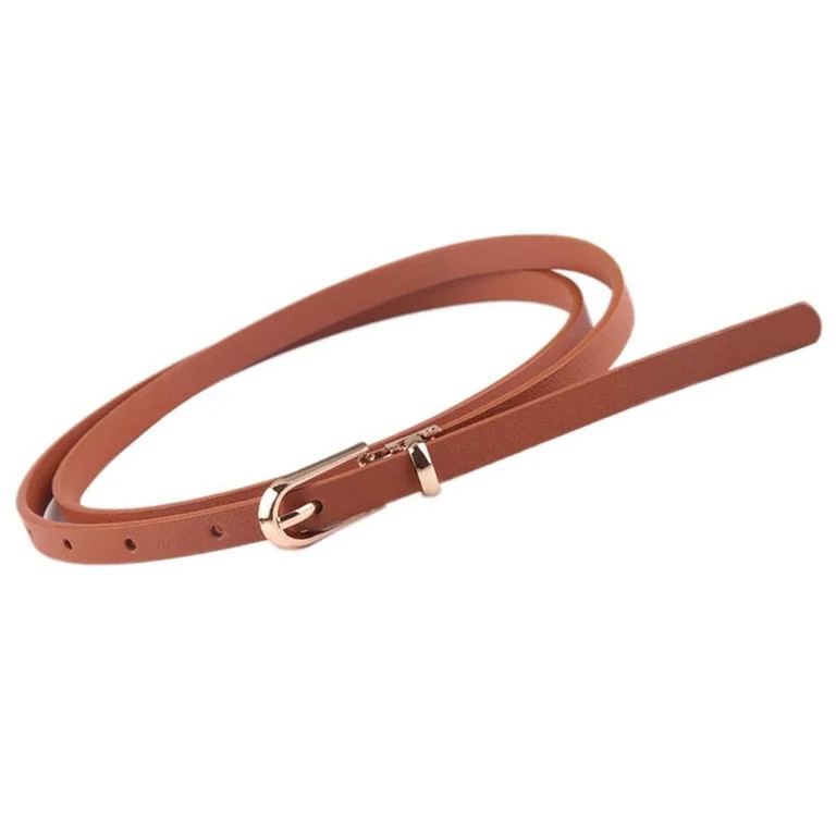 Maynos Women's Durable Fashion Skinny Adjustable Solid Color Thin PU Belt with Alloy Buckle, 7 Co... | Walmart (US)