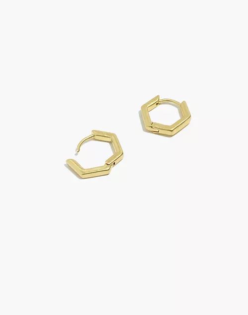 Hexagon Huggie Hoop Earrings | Madewell