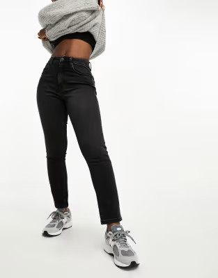 ASOS DESIGN Hourglass slim mom jeans in washed black | ASOS (Global)