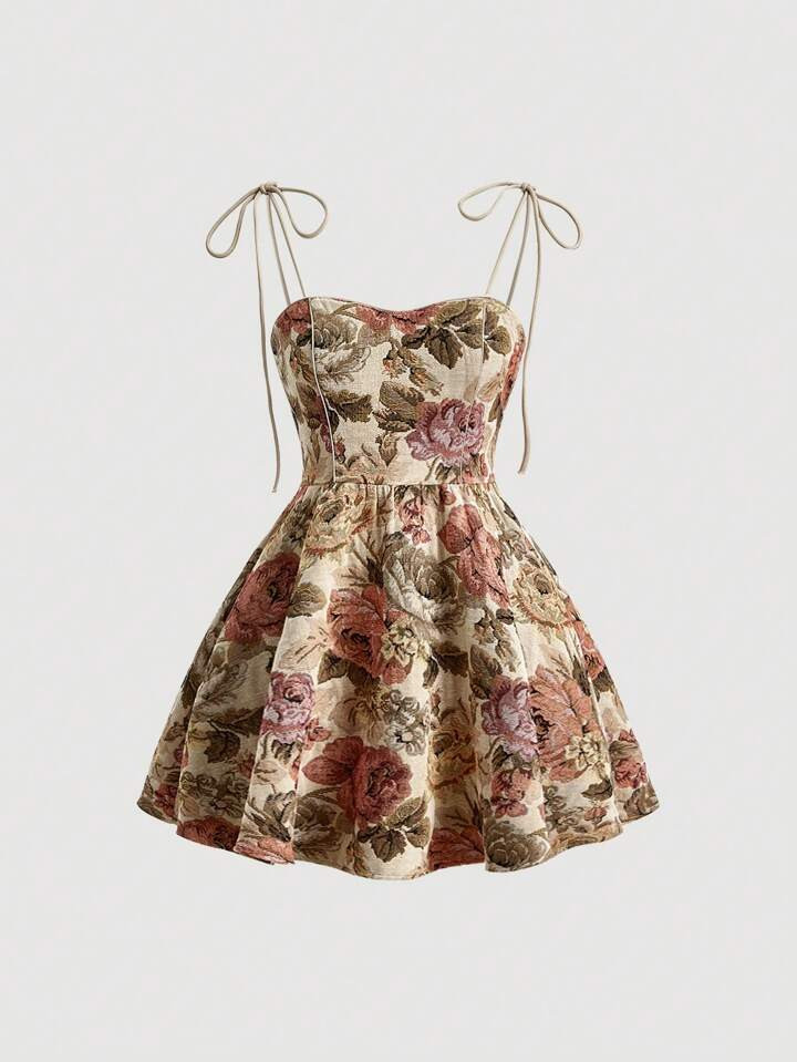 SHEIN MOD Floral Print Cami Dress Without Blouse | SHEIN