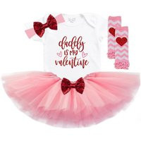 Daddy Is My Valentine - Baby Girls Valentines Day Tutu Outfit Cute Girl Bodysuit 1st | Etsy (US)