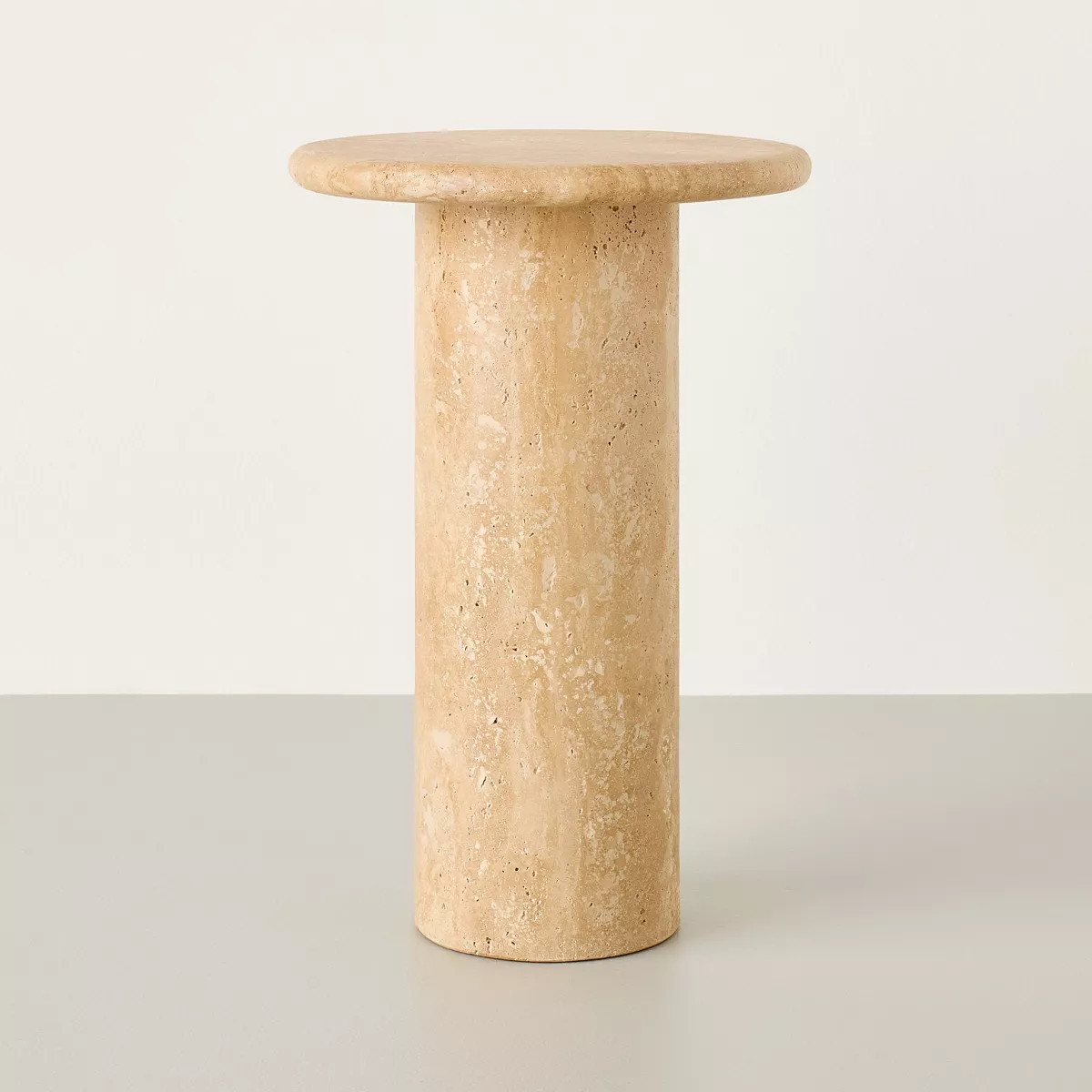 Small Round Travertine Accent Table - Hearth & Hand™ with Magnolia | Target
