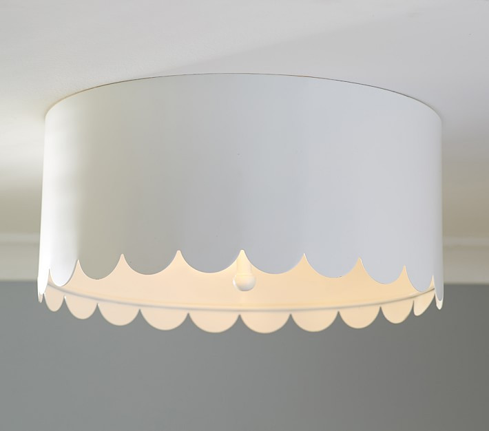 Scalloped White Metal Flushmount | Pottery Barn Kids