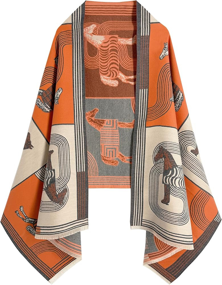 Women's Reversible Pashmina Shawl Wrap for Women Big Scarf Holiday Gifts | Amazon (US)
