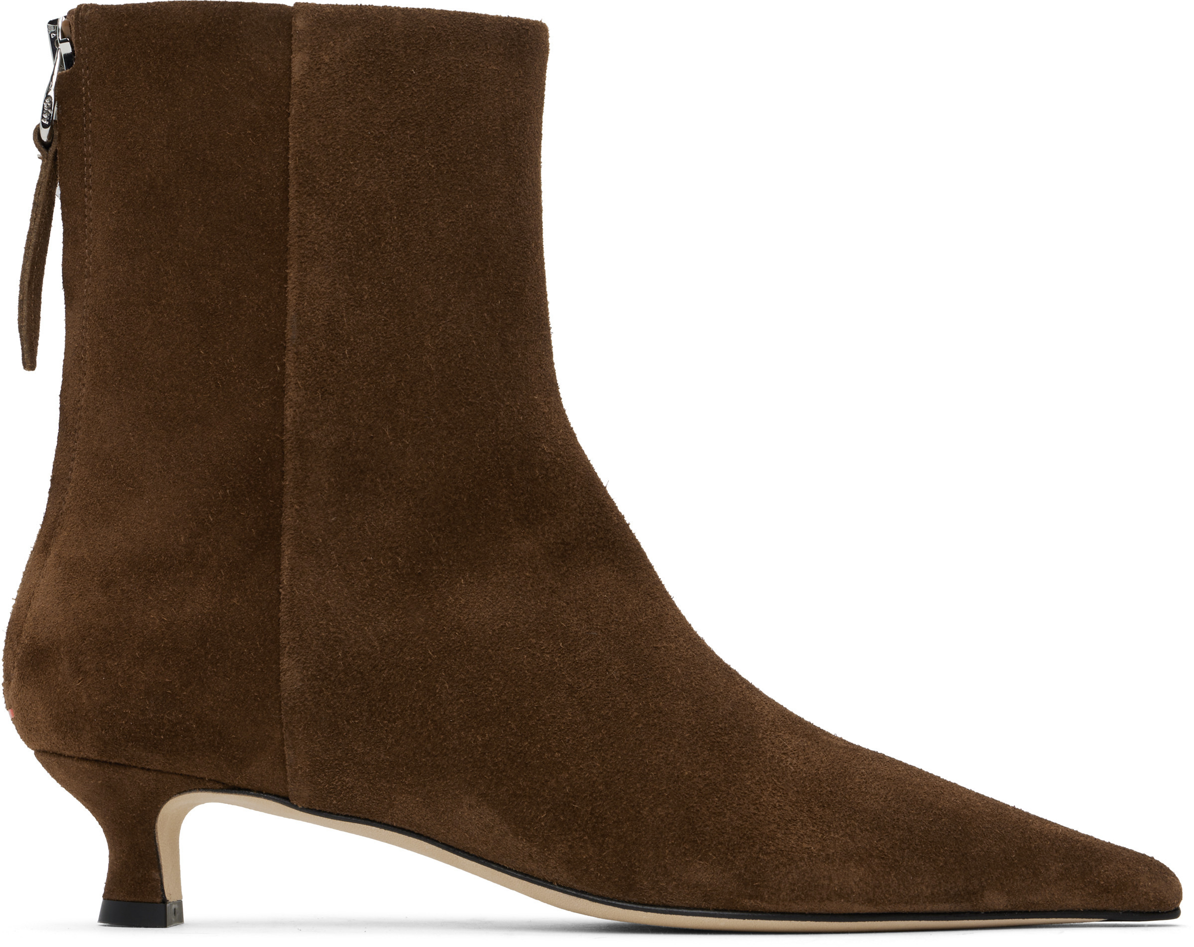 Aeyde Brown Zoe Suede Ankle Boots | SSENSE