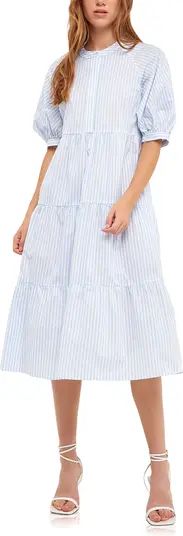 Stripe Tiered Midi Dress | Nordstrom