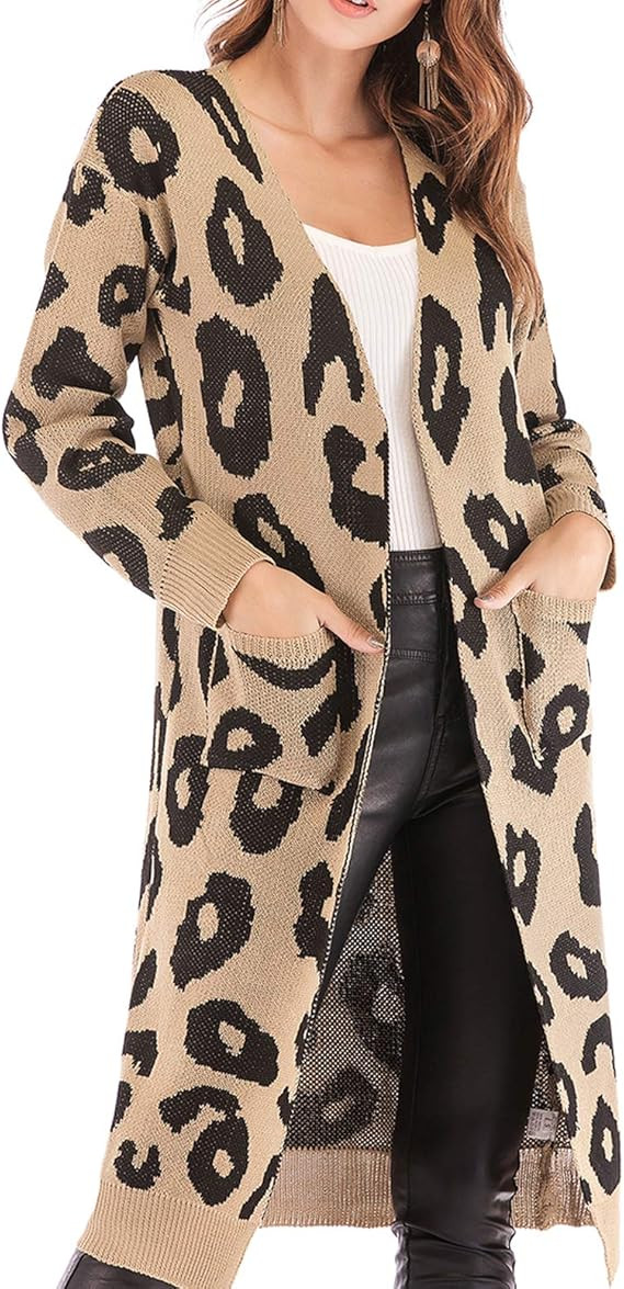 Womens Open Front Sweaters, Long Sleeves Knitting Cardigan Casual Oversize Warm Sweater Outwear C... | Amazon (US)