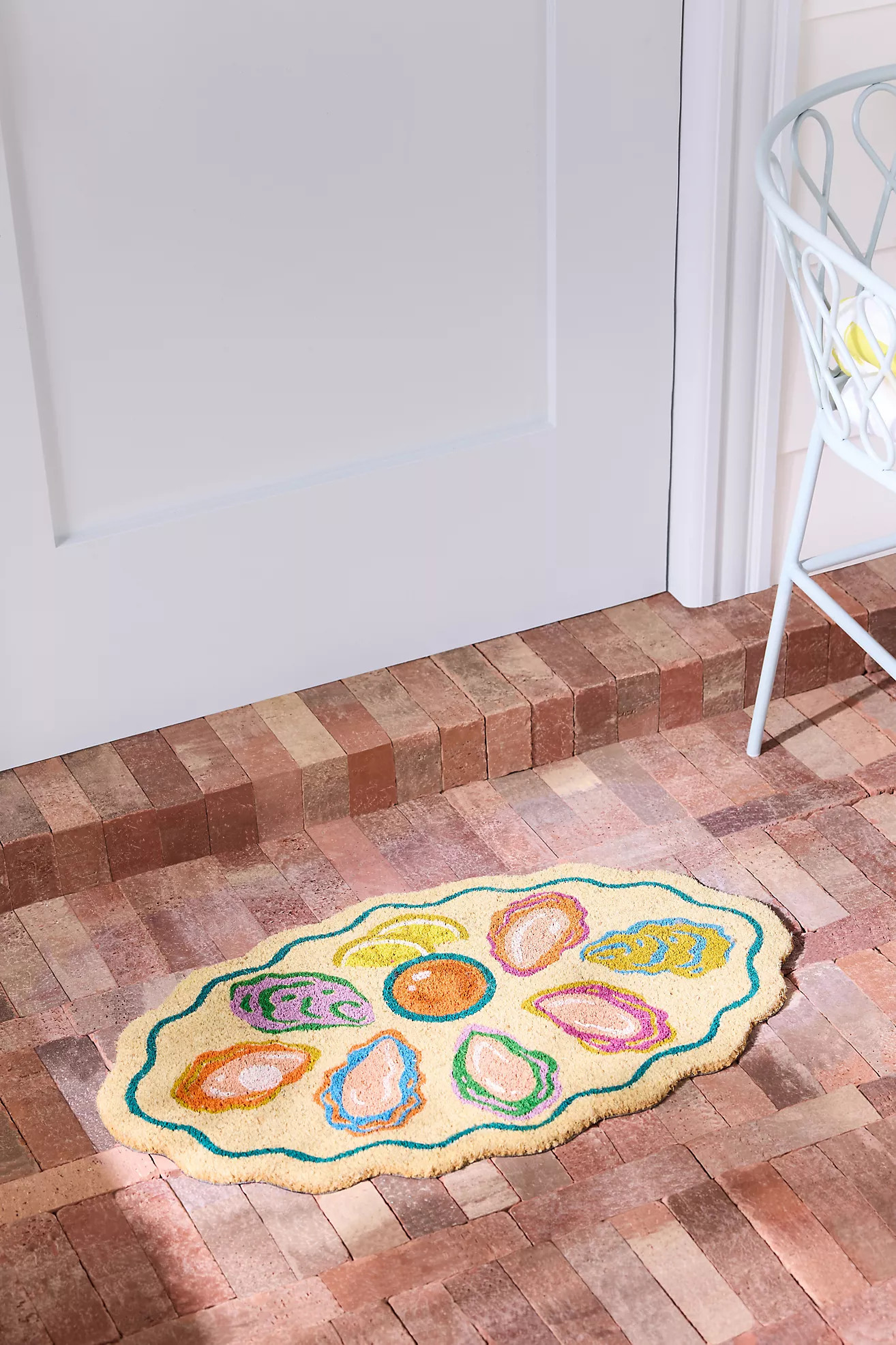 Oyster Plate Coir Printed Doormat | Anthropologie (US)