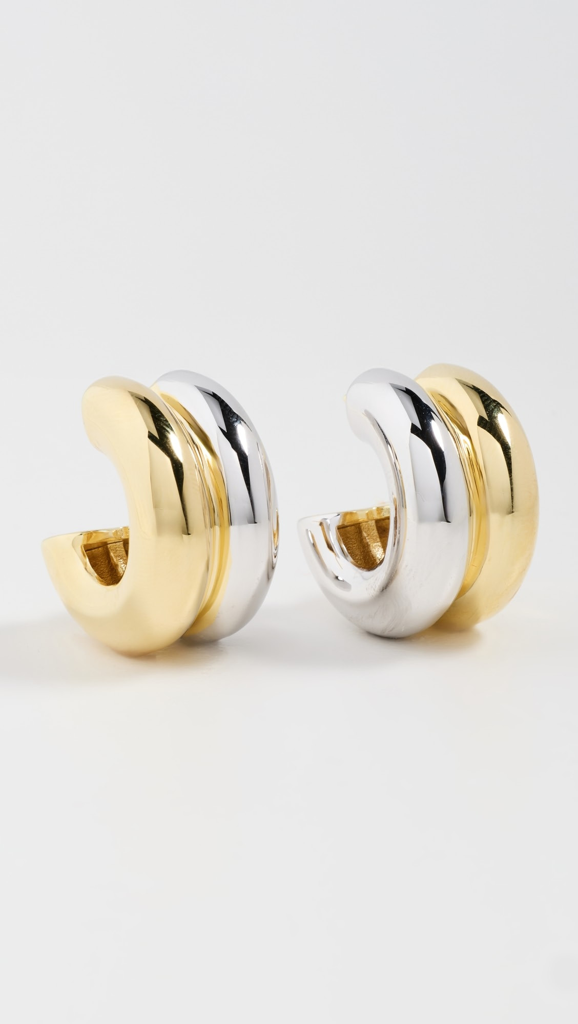 Two Tone Double Hoop Earrings | Shopbop
