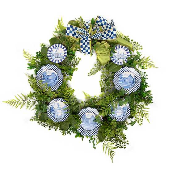 Fern Wreath - Royal Toile | MacKenzie-Childs