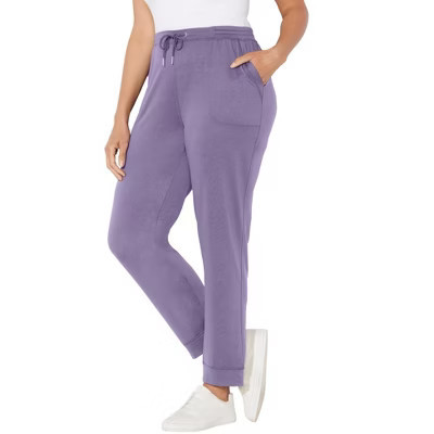 Catherines Cloud Knit French Terry Jogger Sweatpant - 6X, Soft Grape | Target