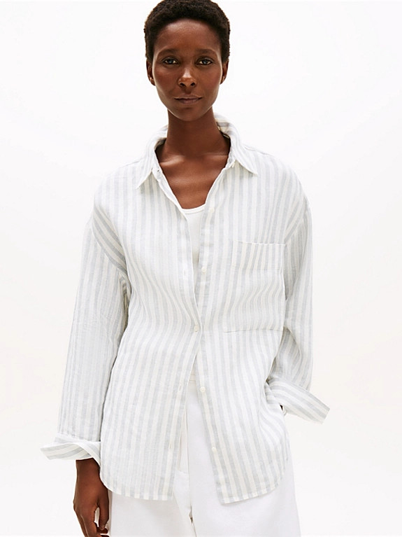 Oversized Fit Linen Shirt | Tommy Hilfiger UK