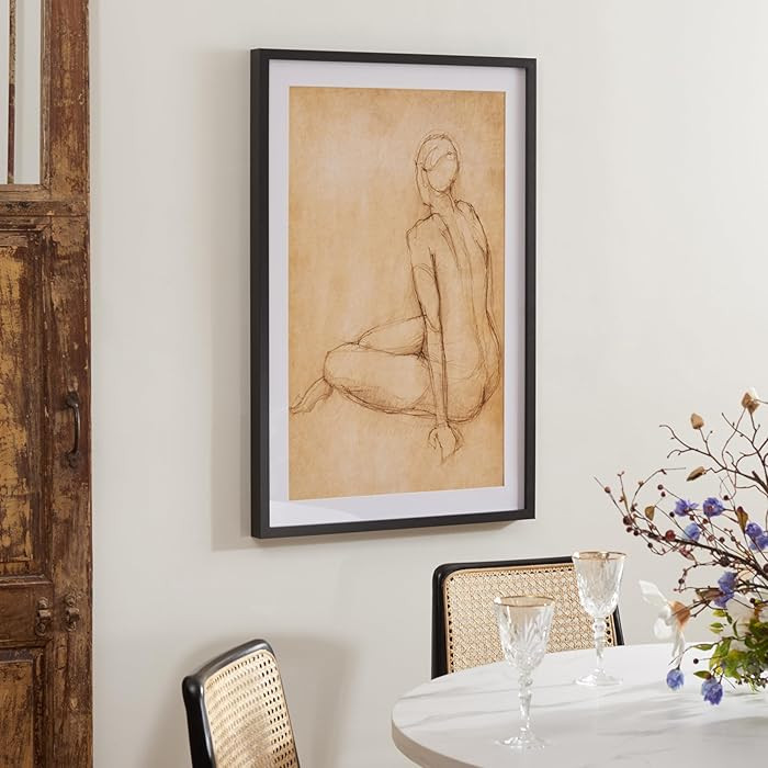 SAFAVIEH Home Collection Go Figure Modern Contemporary 24 x 36-inch Framed Wall Art Decor | Amazon (US)