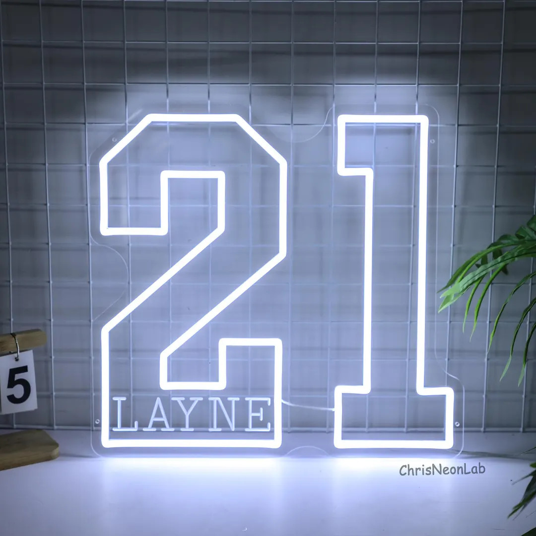 Custom Name & Sport Number Neon Sign| Personalized Jersey Number Sign| Sports Themed Room Decor| ... | Etsy (US)