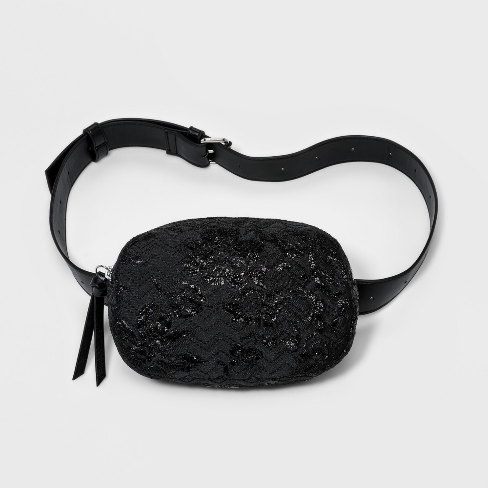 Women's Quilted Embroidery Fanny Pack - T-Shirt & Jeans Silver | Target