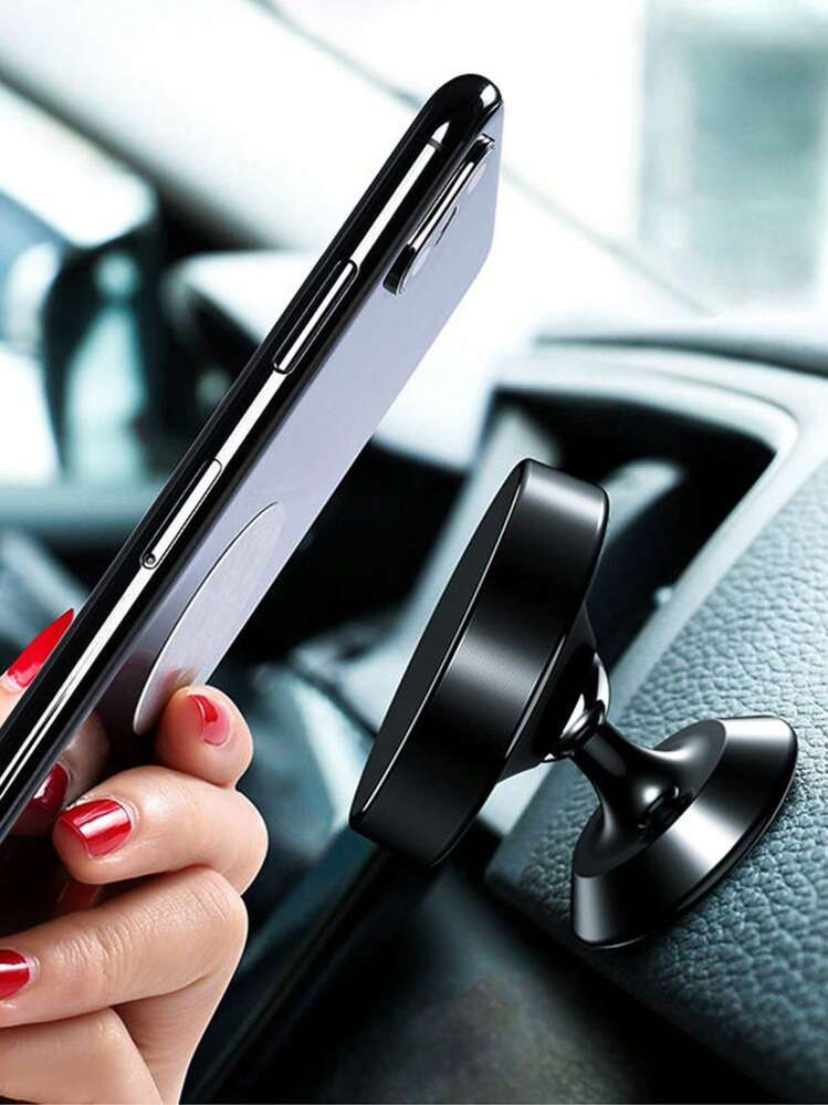 Car Phone Holder - Round Adhesive Magnetic Dashboard Mount | SHEIN