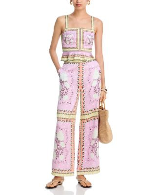 AQUA Scarf Print Peplum Top - Exclusive | Bloomingdale's Women | Bloomingdale's (US)