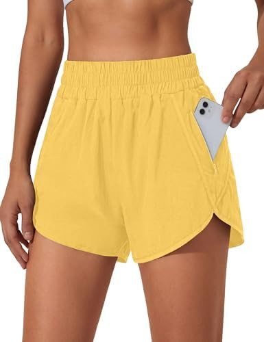 BMJL Women's Running Shorts Elastic High Waisted with Pockets, 2.5" Sporty Workout Quick Dry Athl... | Amazon (US)