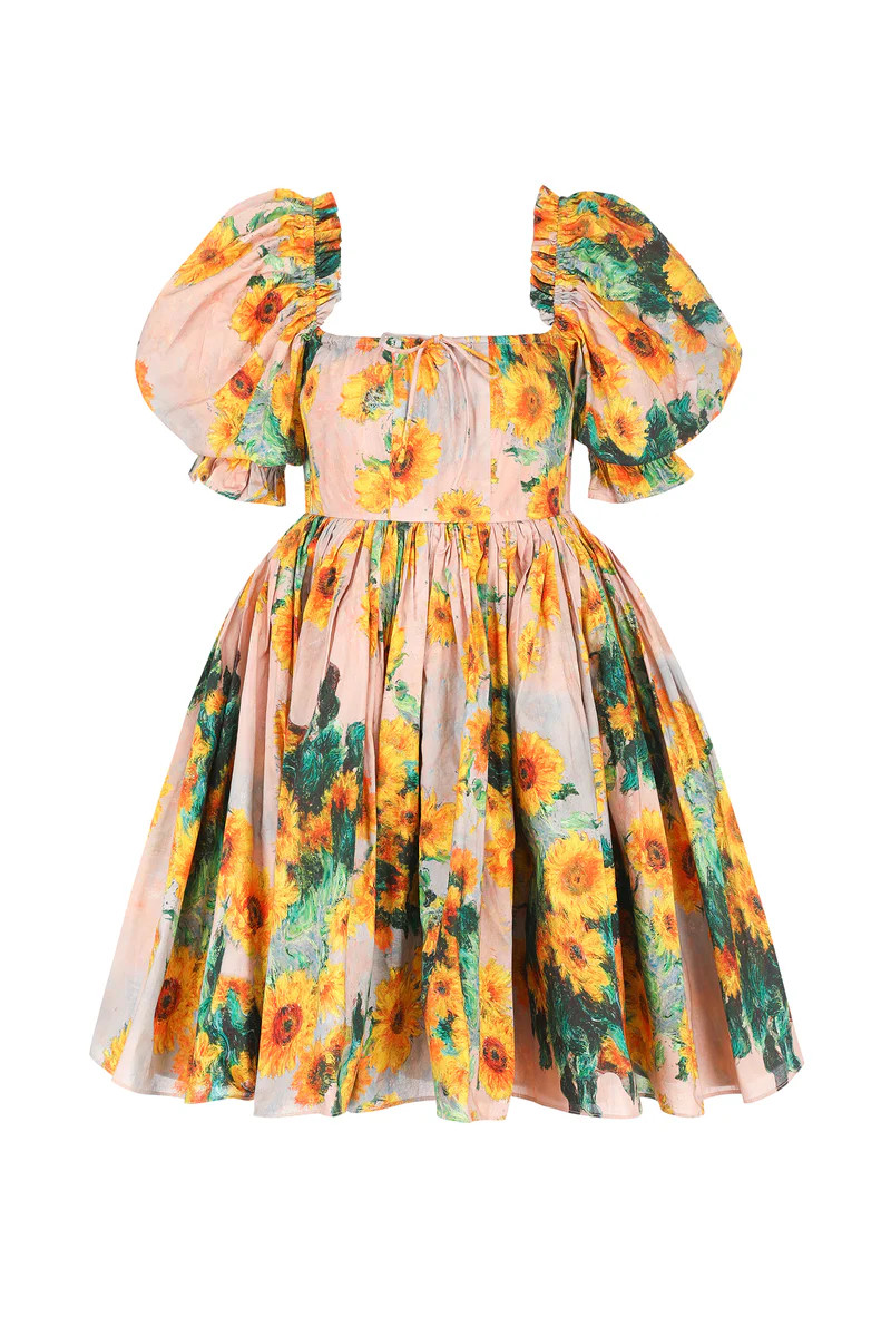 The Monet Sunflowers Beach Day Dress | Selkie Collection