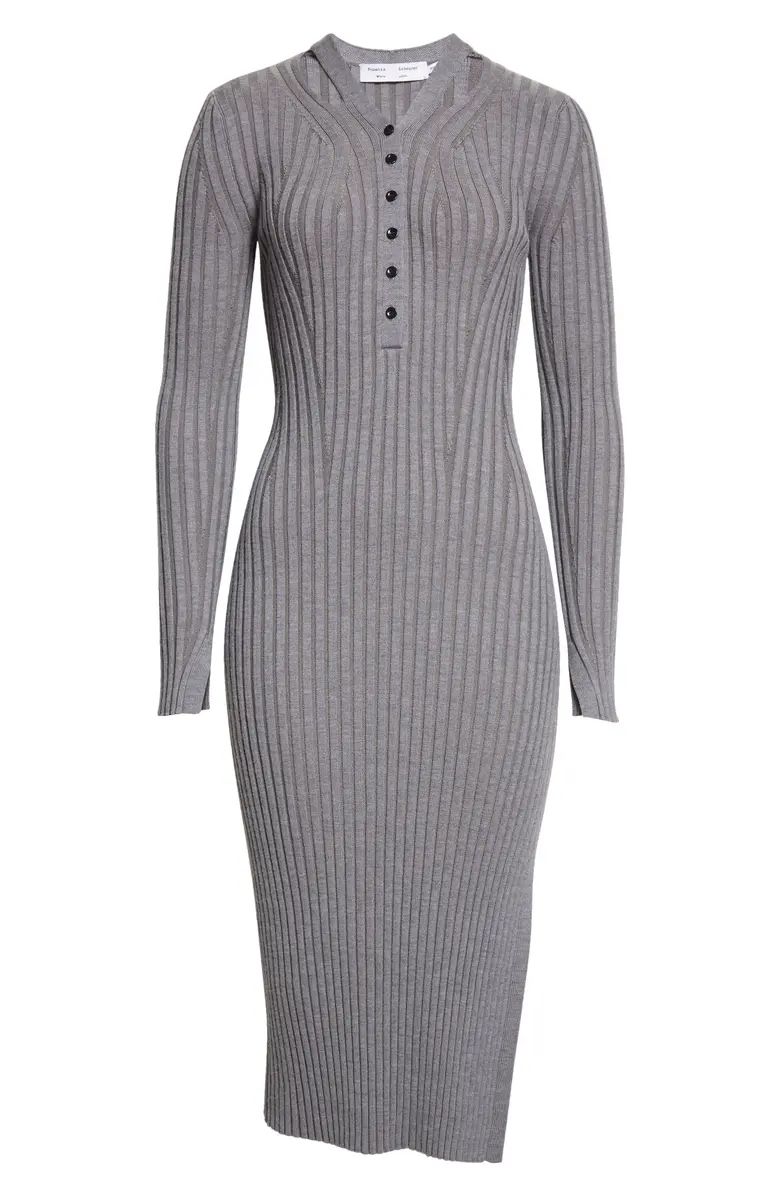 Proenza Schouler White Label Cutout Ribbed Long Sleeve Sweater Dress | Nordstrom | Nordstrom