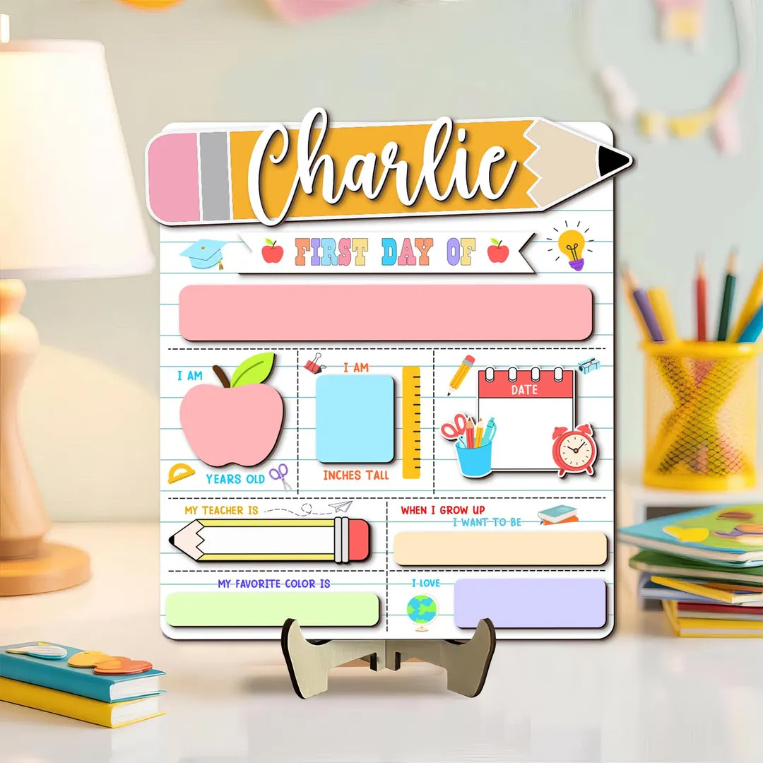 Personalized First Day of School Sign| First Day of School Sign| Dry Erase First Day of School| P... | Etsy (US)